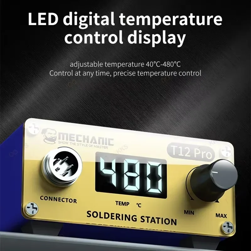 MECHANIC T12 Pro LED Digital Display Soldering Station Electric Soldering Iron Fast Heating Intelligent Anti-Static Thermostat