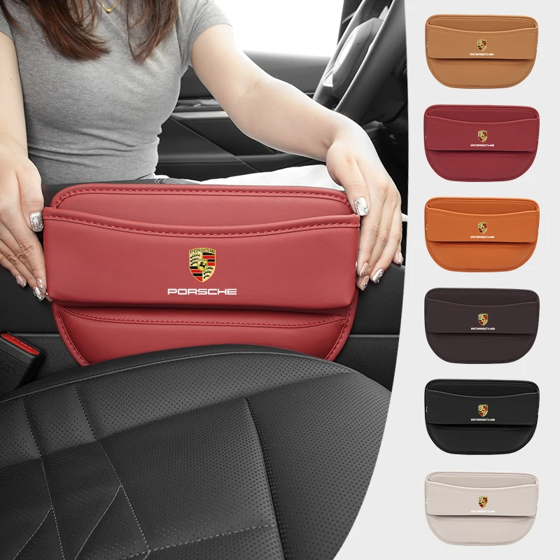 Car Seat Seam Organizer Leather Gap Filler Storage Bag Crevice Leak Plugs For Porsche 911 718 Cayenne Cayman Panamera Macan Tayc