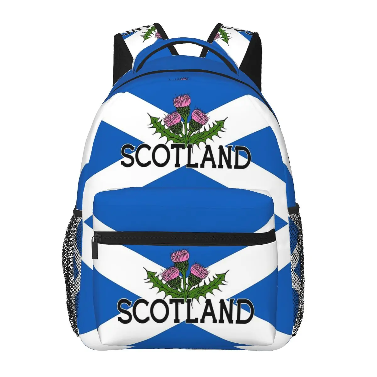 Scotland Saltire Flag - Scottish St Andrews Cross And Thistle Backpacks Boys Girls Bookbag School Bag Kids Rucksack Shoulder Bag