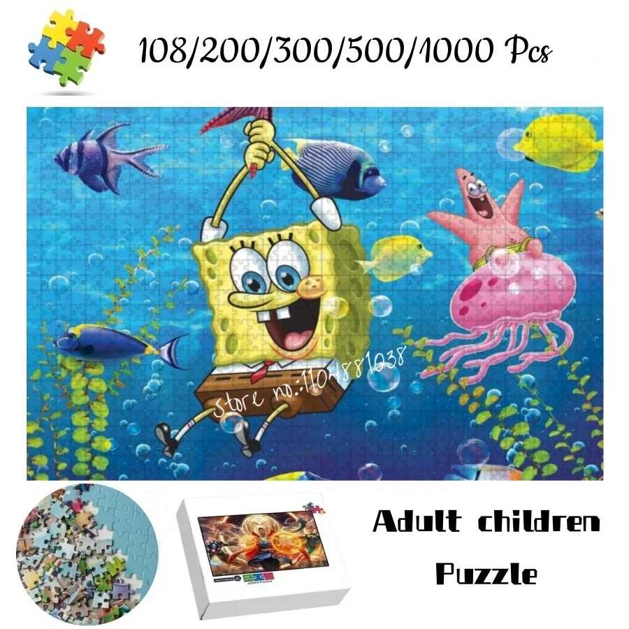 

Пазл «Губка Боб Квадратные штаны: Подводные качели» 108, 200, 300, 500, 1000 деталей, Патрик Стар, развивающая игрушка для детей и взрослых, подарок