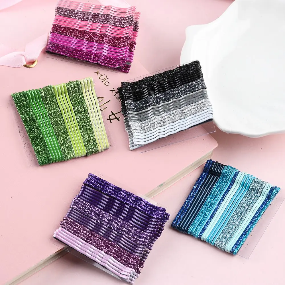 24-teiliges Set Damen Mode-Styling-Werkzeuge Haaraccessoires Wellige Haarspangen Glitzer-Haarklammern Mädchen Kopfschmuck Haarspangen