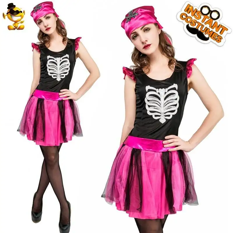 

Adult Women's Skeleton Skirt Costume loween Par Performance Outfit Stage Design Bone Inlay Skirt Role-plang Apparel