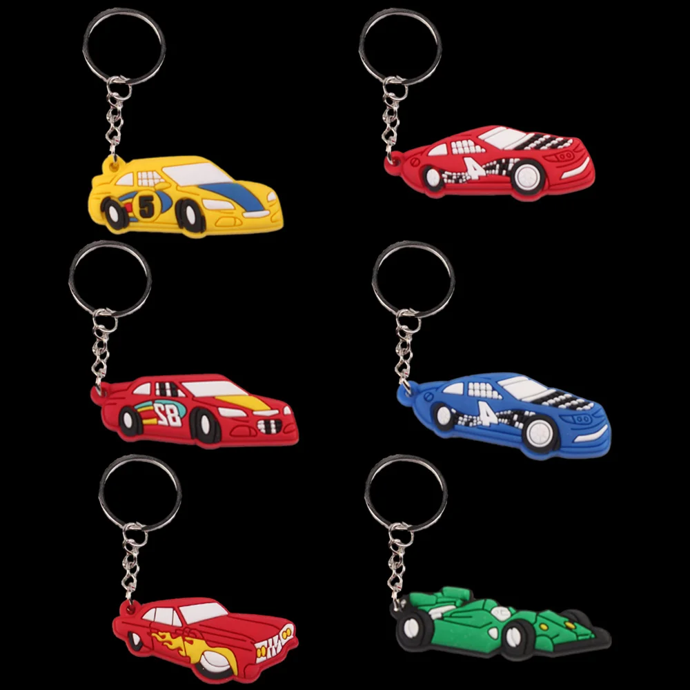 12Pcs Hot Wheels Party Decorations Keychain Two Fast Theme DecoSupplies Kids Let's go Start Your Engine Birthday