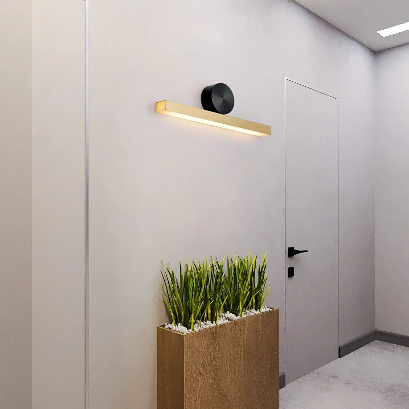 JMZM Modern LED Wall Lamp Bedside Lamp Nordic Copper Strip Desk Mirror Front Lighting For Living Study Room Bedroom Make up image 2
