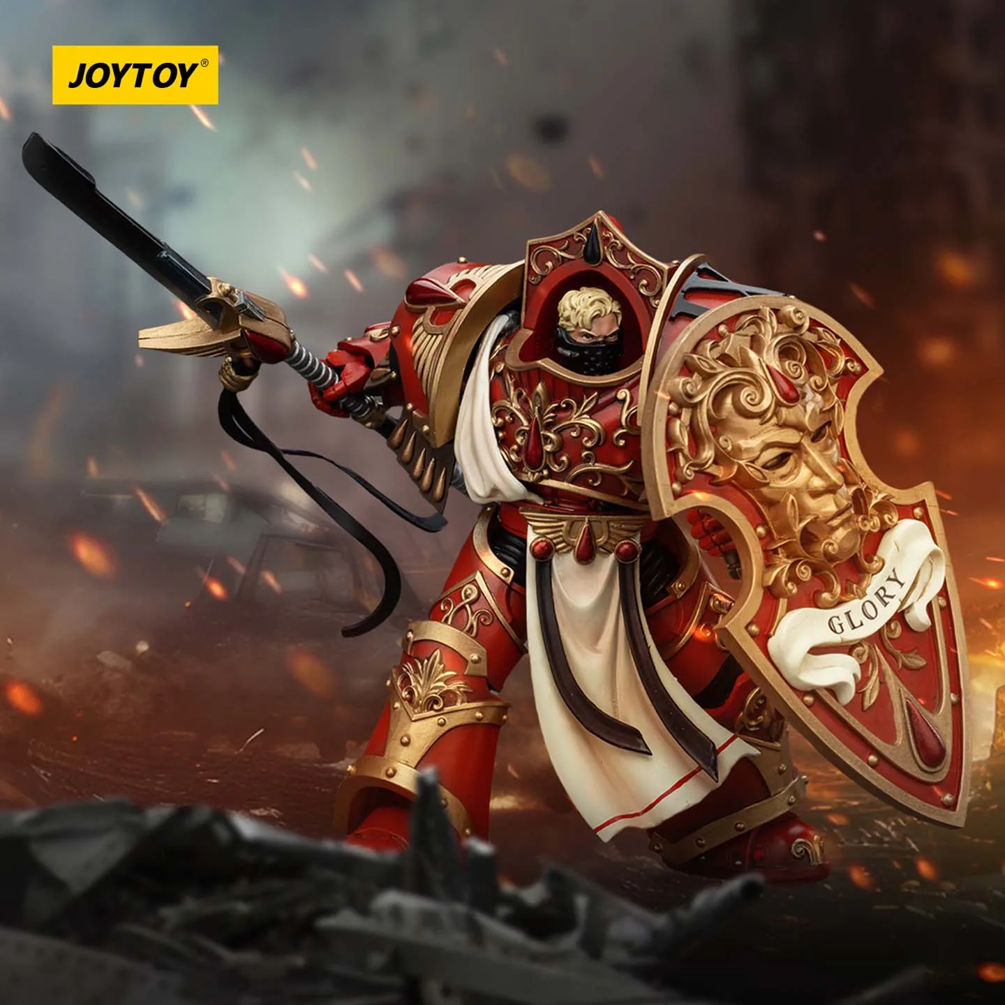 

JOYTOY Dark Source Warhammer 40k Horus Chaos Holy Blood Angel JT00300- Scarlet Model Mobile Soldier 1/18 Model Handheld Toy