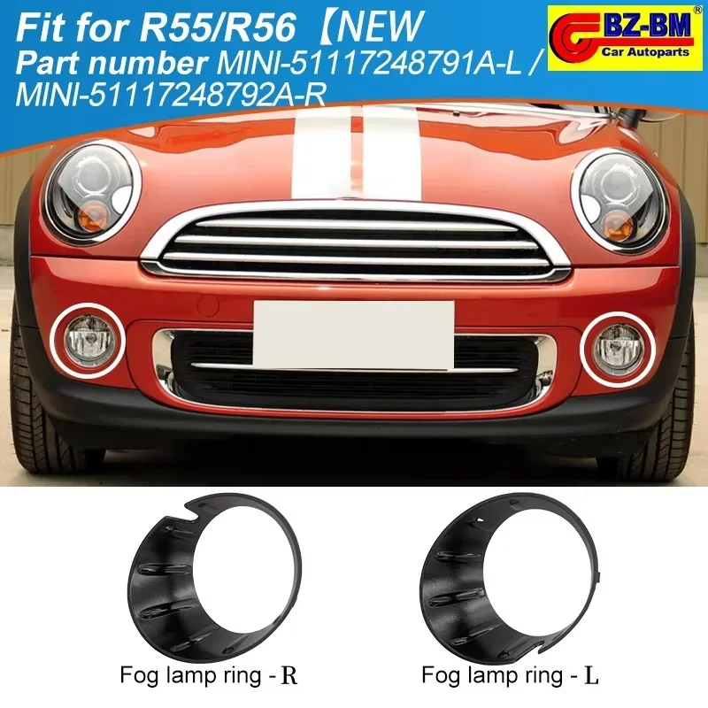 

Front Brake Air Duct Frame Fog Light Cover For MINI Cooper R55 R56 R57 Gloss Black 51117248791 A 51117248792 A