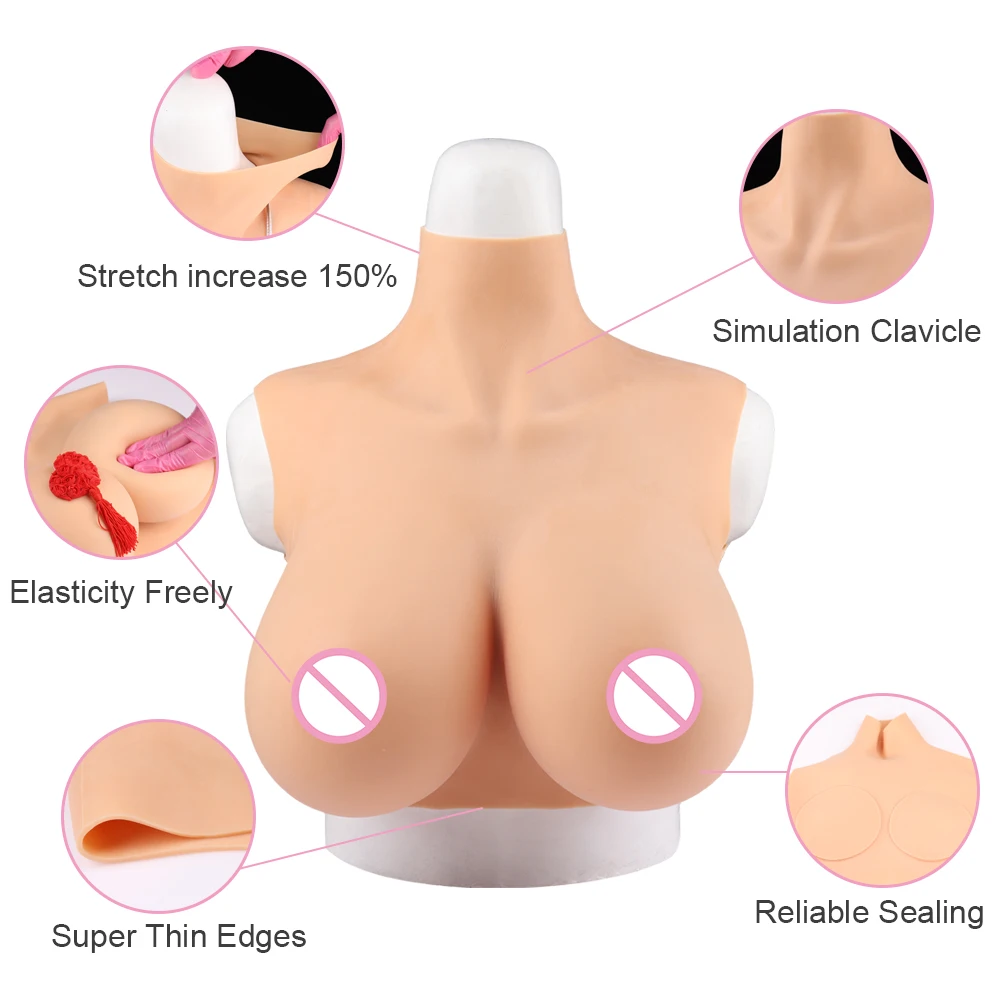 KnowU - Ultra Thin Ultra Light Fake Breasts, Big Breast Women, Silicone Breasts, Transgender, Drag Queen, Breast Shaking,Cosplay