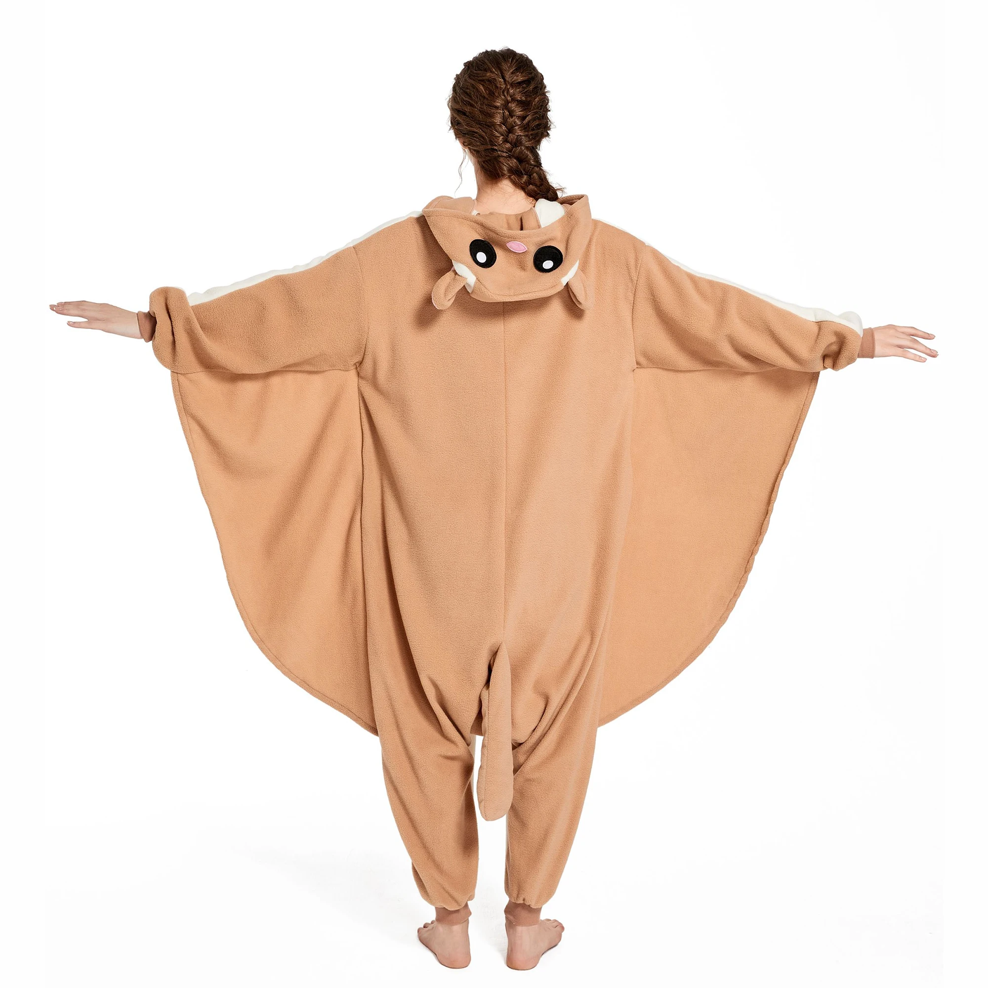 CANASOUR Flying Squrriel Costume One-Piece Pajamas For Adults  Women Soft Homewear Halloween Christmas Cosplay Sleepwear Pyjama