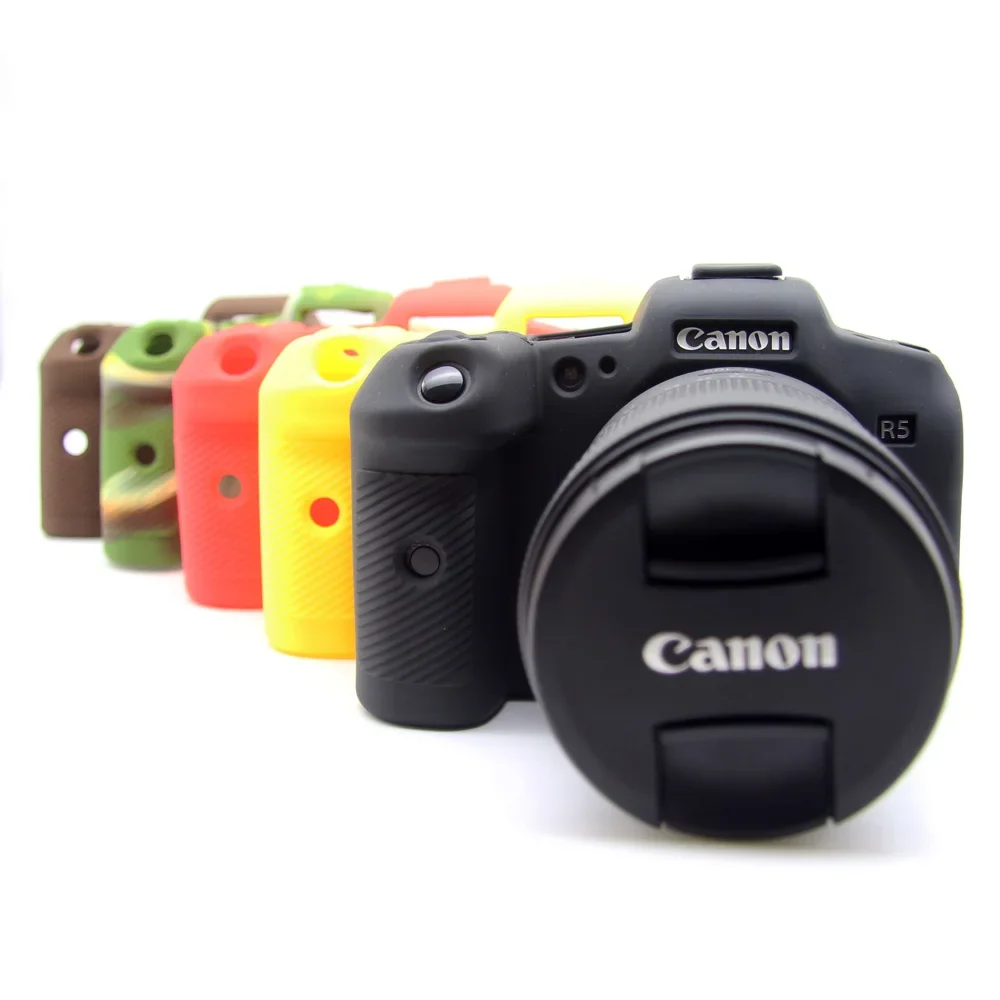 

Rubber Silicone Armor Skin Case Body Cover Protector Frame DSLR for Canon EOS R5 Digital Camera New