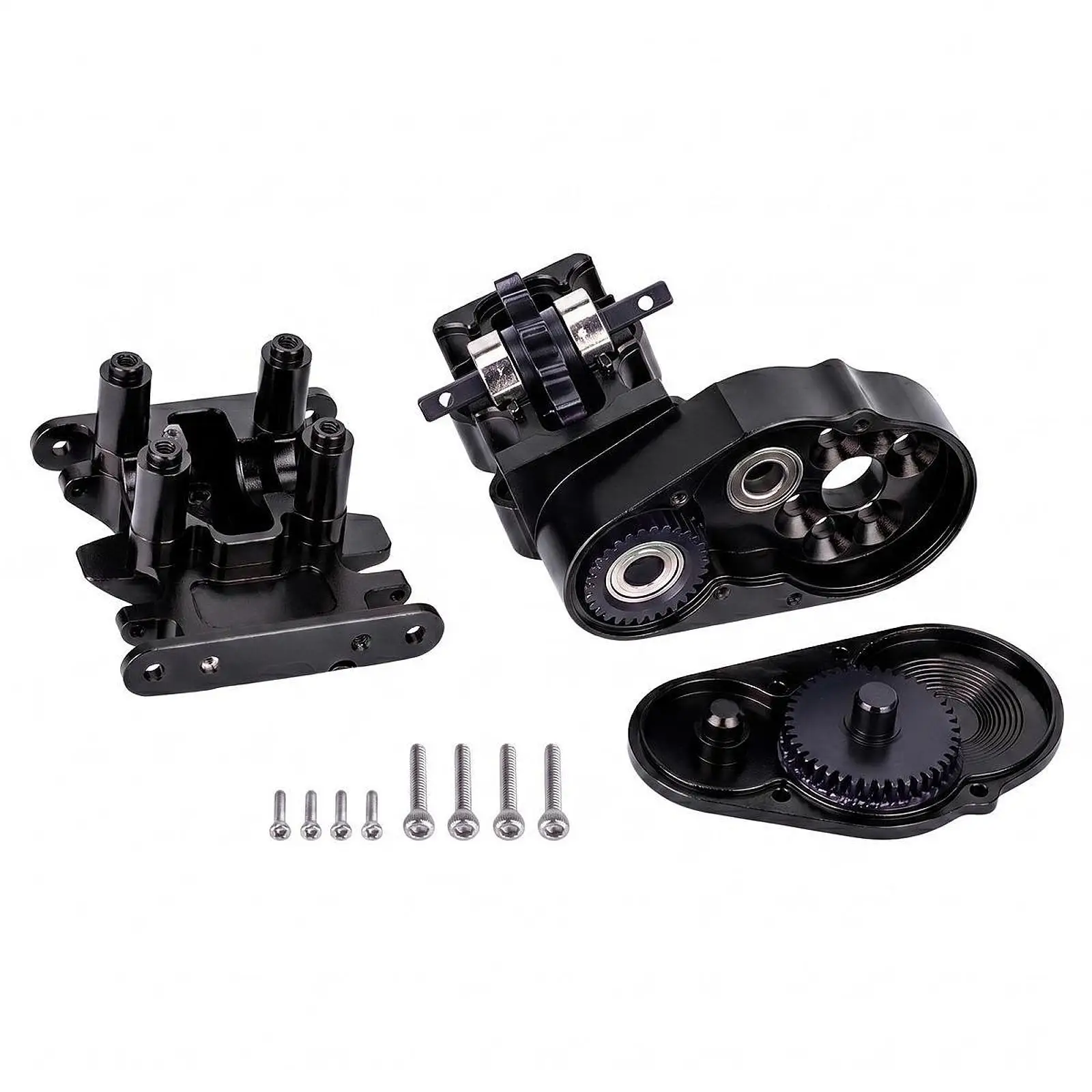 RC Crawler Gearbox Assembly Aluminum Alloy Sturdy Gear Mount for 1/30 Model Car SCX30 Modification Easy Installation