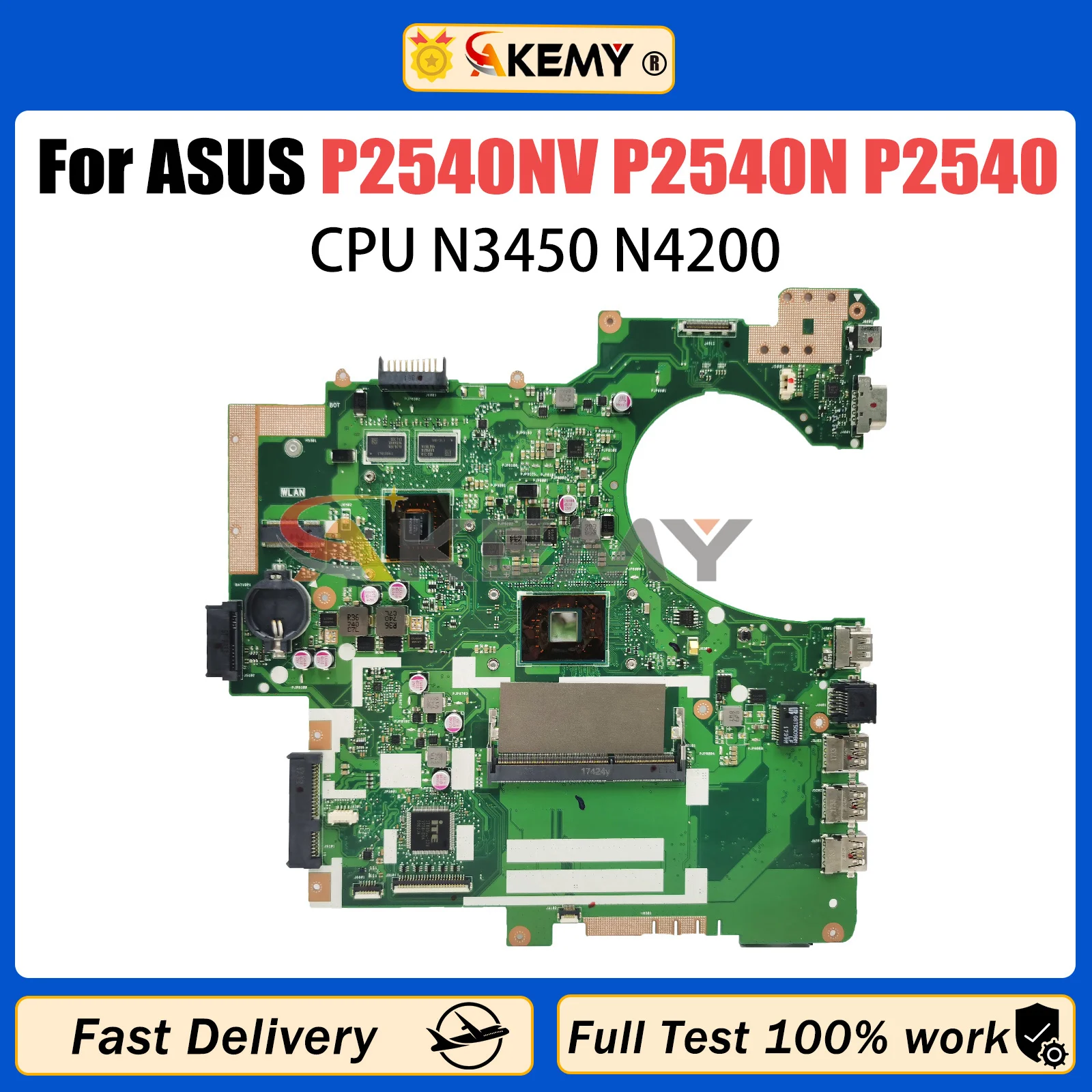 

AKEMY P2540NV Notebook Mainboard For Asus P2540NV P2540N P2540 Laptop Motherboard with N3450 N4200 CPU GT920MX-V2G GPU