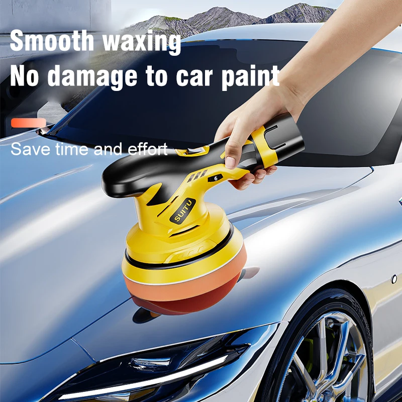 EAFC Cordless Car Polisher 12V Wireless DA Car Polishing Machine Brushless Dual Action Buffer Free 2.0Ah Lithium Battery