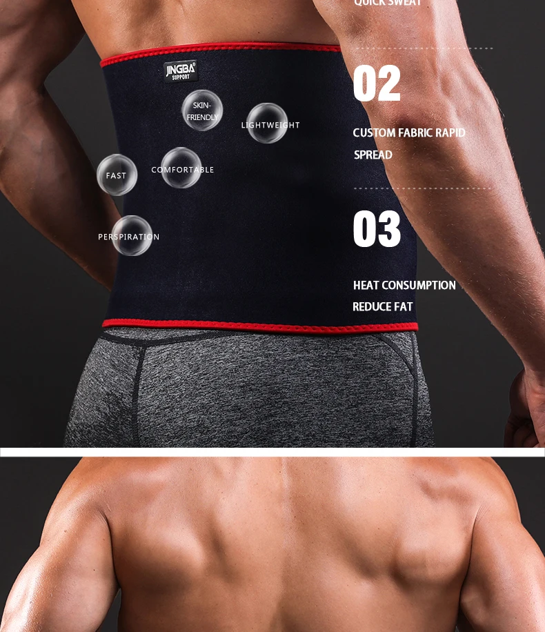 JINGBA SUPPORT Verstellbarer Modellierender Körper-Korsettformer Taillentrimmer Slim Fit Bauch-Schweißgürtel – Detail 4