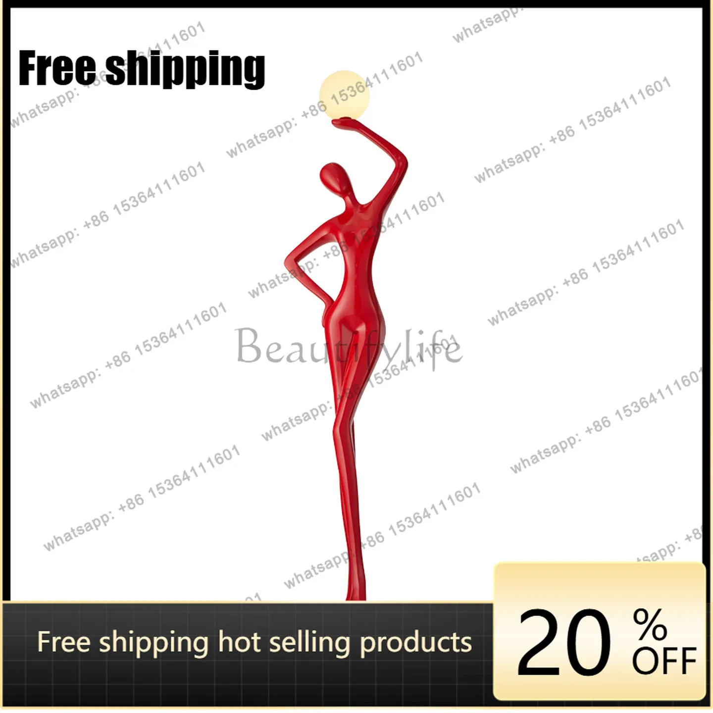 PJ  Creative humanoid ornament floor-to-ceiling sales office Abstract art exhibition hall Sculpture