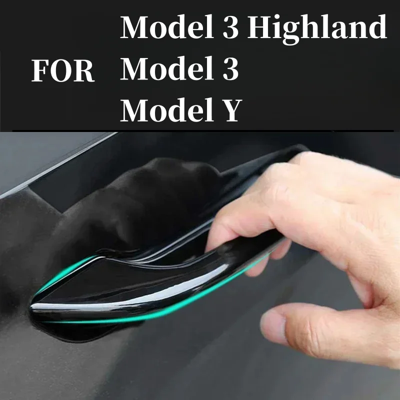 Adesivo per maniglia della porta antigelo per auto 4 pezzi per Tesla Model Y 3 3 Highland 2024 Patch Cover modifica dell\'auto decorazione a prova di