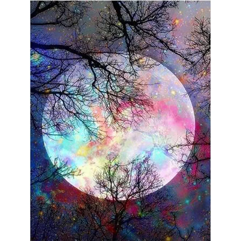 AB Diamond Diamond Painting Forest under the moonlight Embroidery Kit Wall Decoration Hanging Painting