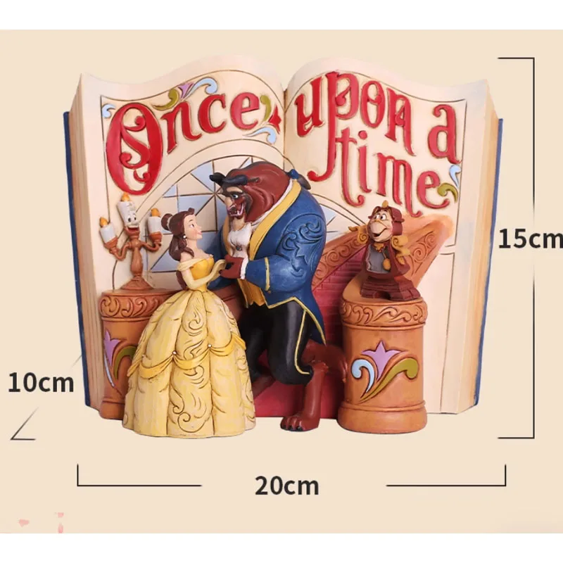 Disney original kit de garagem bela e a fera o livro de histórias da bela e a fera anime figuras de ação brinquedos para meninos presente