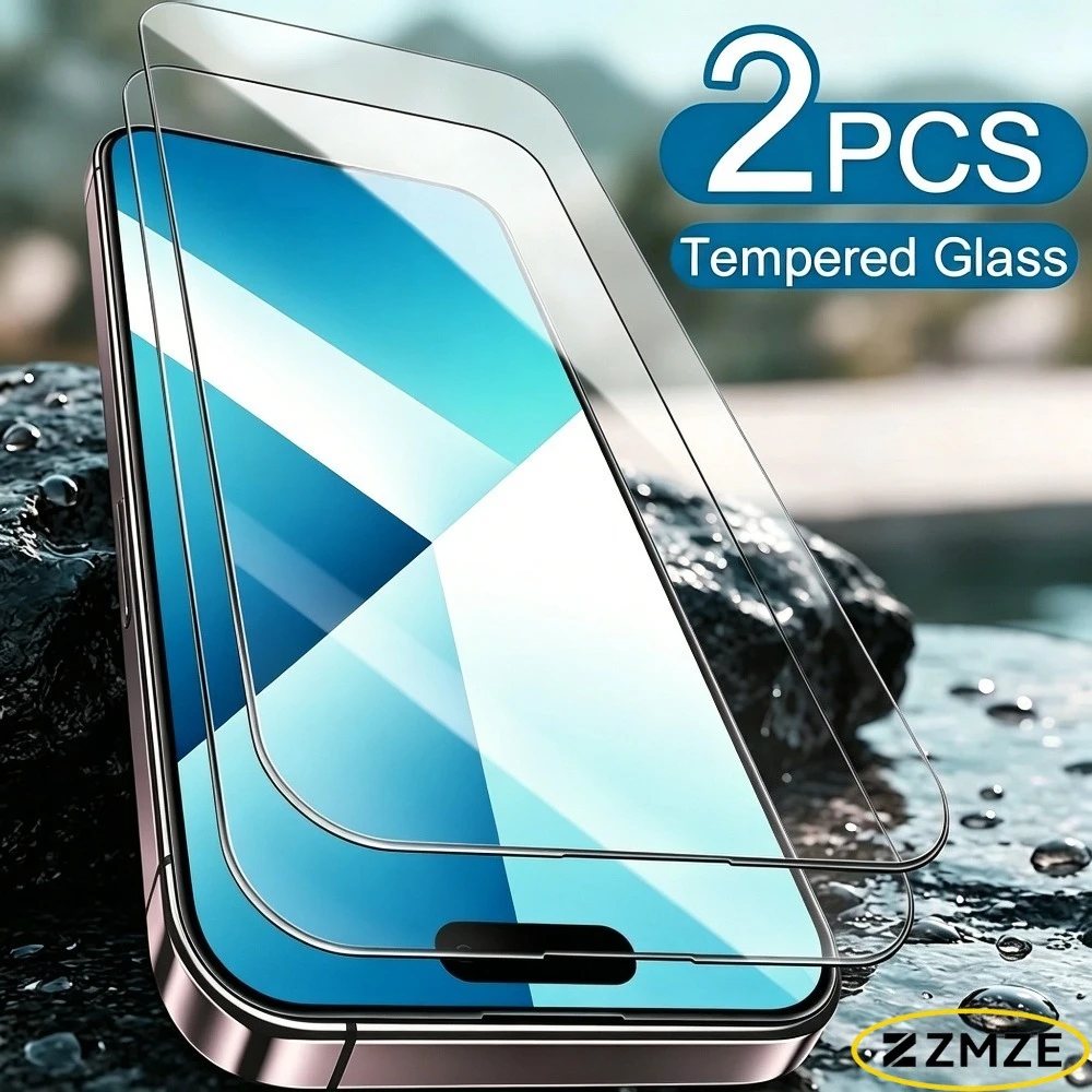 

2Pcs Ultra Clear Screen Protector for iPhone 17 16 15 14 Pro Max Air 17e 16 15 14 Plus 13 12 11 Pro Anti-Scratch Tempered Glass
