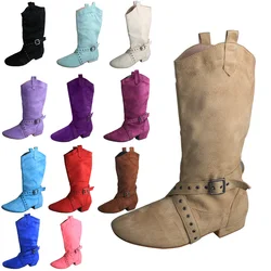 Customized Heel Practice Line Dance Boots 28 Colors Soft Suede Bottom Ballroom Party Dance Shoes Off white Boots for Dancing