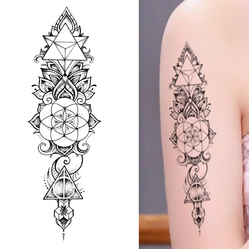 Tattoo Sticker Waterproof Sweatproof Strong Durability Flower Feather Under Breast Shoulder Flower Body DIY Sticker Fake Tattoo