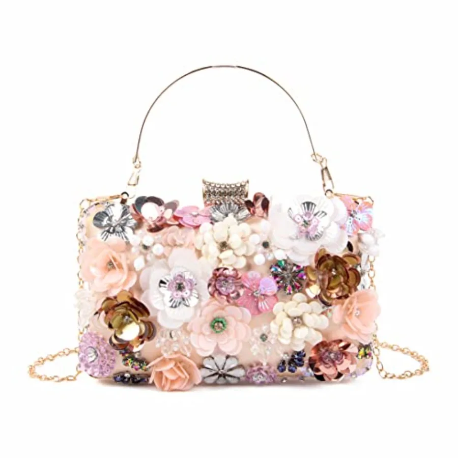 

Women Clutches Flower Evening Handbag Chain Strap Shoulder Bag
