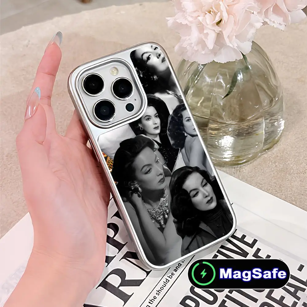 

Чехол для телефона Maria Felix для iPhone 17 16 15 14 13 12 11 Air Pro Max Plus с MagSafe, серебристое покрытие, цветной, роскошный