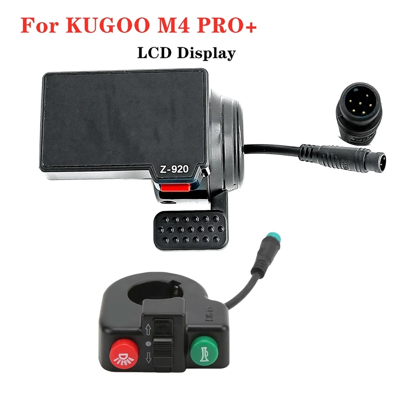 6 Pin LCD Display Dashboard+Switch Button For KUGOO M4 PRO+ Electric Scooter Instrument Display Replace Replacement