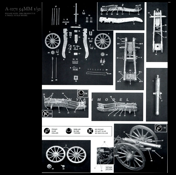 54mm 1/32 Resin Soldier model kits figure colorless and self-assembled(Without chains） A-1271