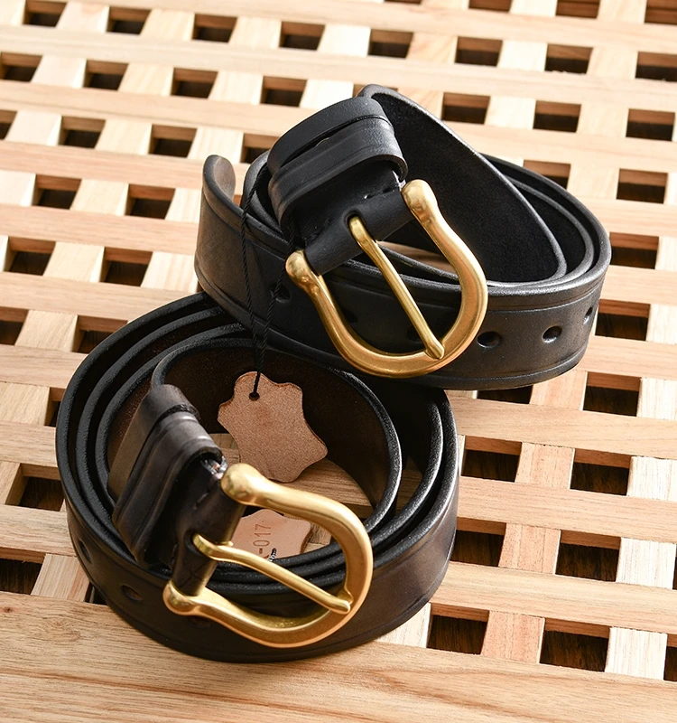 

Thickened Casual Belt Men's Fashionable Calfskin Leather Belt Copper Buckle Versatile Waist Belt for Younger Generation
