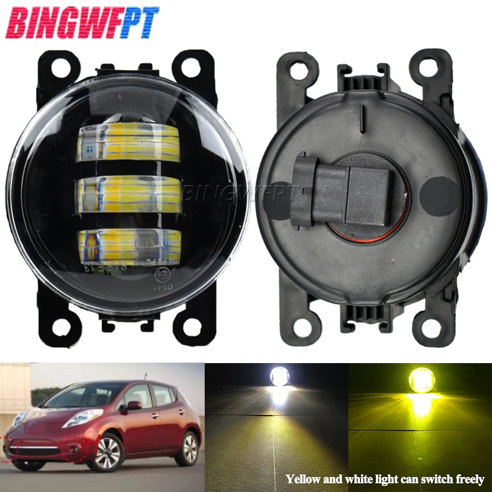 For Nissan Leaf 2011 2012 2013 2014 2015 Fog Lmap Car Front Fog Light LED Halo Ring Angel Eye Daytime Running Fog Lamps DRL 12V