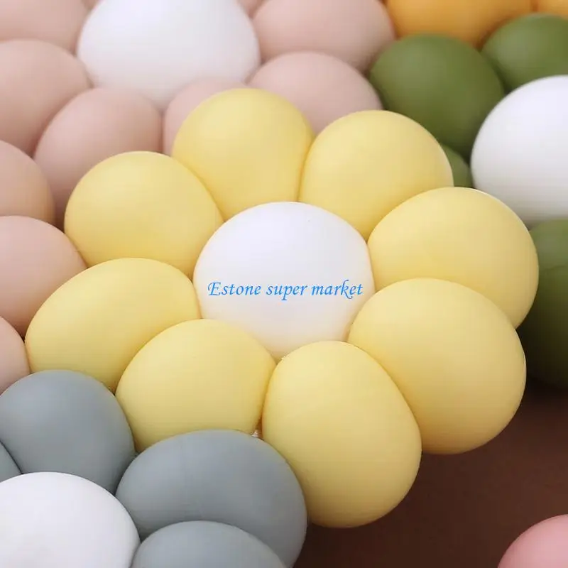 090B Flower Shaped Baby Teether Silicone Beads Nursing Chewing Teething Toy Pacifier Chain Rattle Accessories