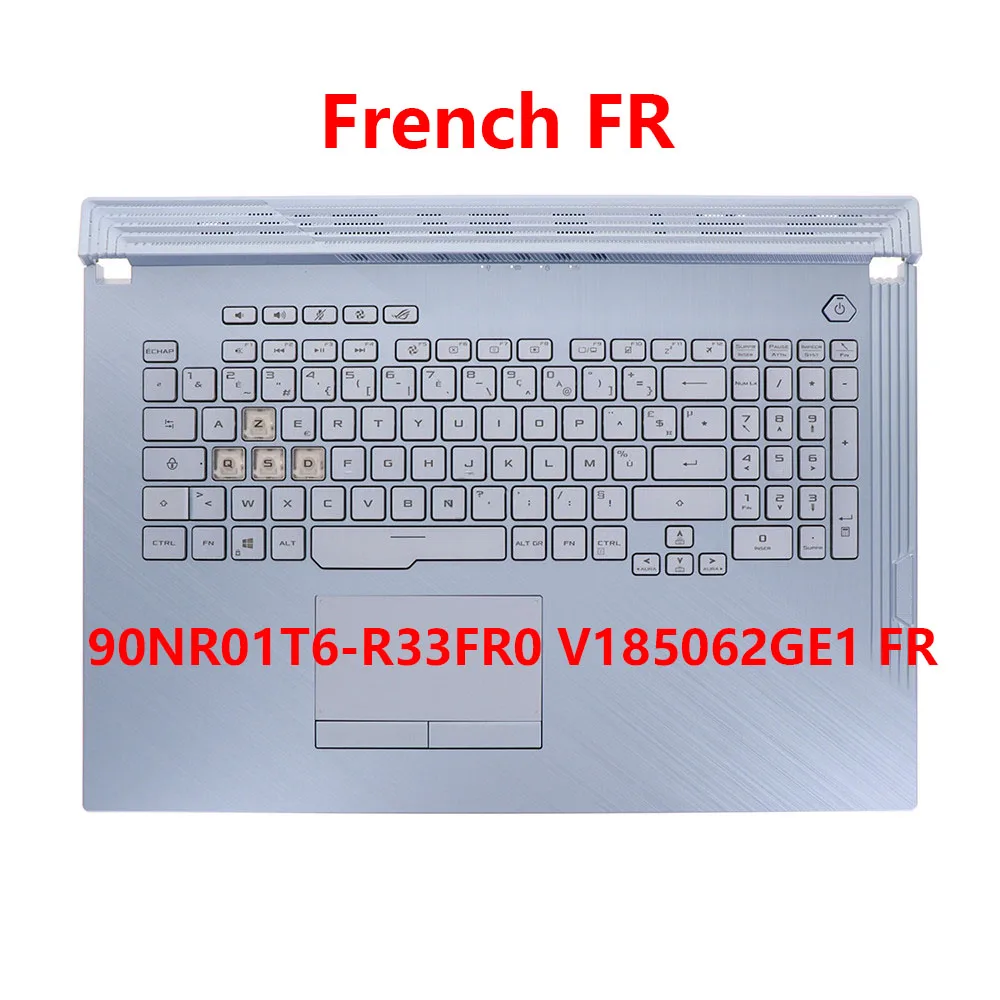 

PalmRest&keyboard For ASUS G731G G731GU Ice Blue Top Case French glacier blue AZERTY backlit keyboard with transparent keys