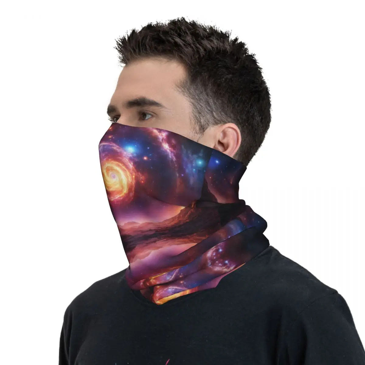 غطاء رقبة Galaxy Universe Bandana مطبوع وشاح سحري متعدد الاستخدام عصابة رأس رياضية خارجية للجنسين للبالغين طوال الموسم