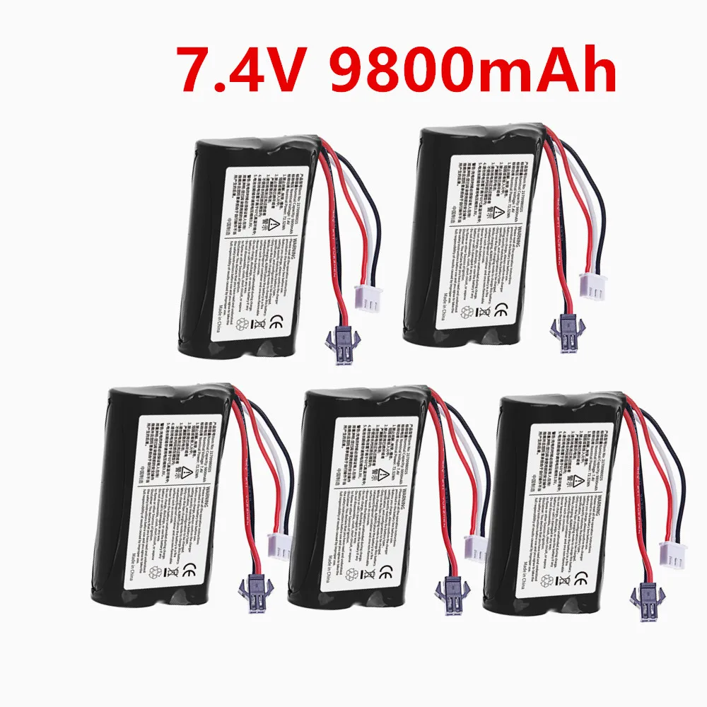 7.4V 9800mAh SM-2P Plug Upgrade Li-ion Battery for WPL MN99S D90 U12A S033g H101 Remote Control Car, 2S 21700 Bateria