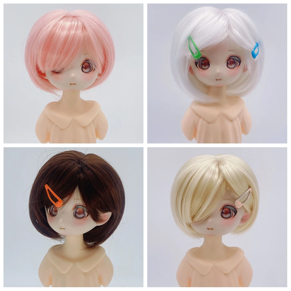 

1/3 1/4 1/6 BJD Wigs Cover with Bangs 30cm 60cm Doll Bobo Short Hair Fashion Doll Wig DIY Accessories Dress Up Toys Girls Gifts