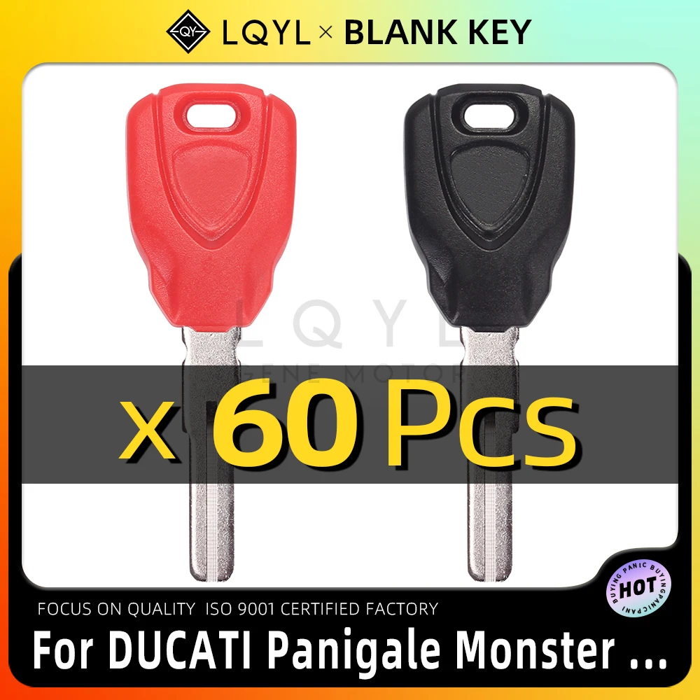 

LQYL 60 Pcs Motorcycle Key Uncut Blank Replacement Keys For DUCATI Monster 696 796 795 899 959 1098 1199 1299 Multistrada MTS950