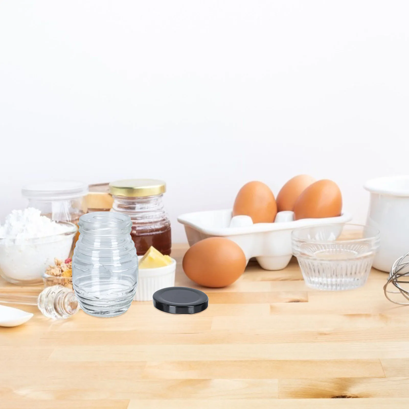 6 قطعة زجاجات تخزين الختم الزجاجي الشفاف مادة البورون العالية زجاجة ملولبة الجسم العملي صلصة بهار المطبخ