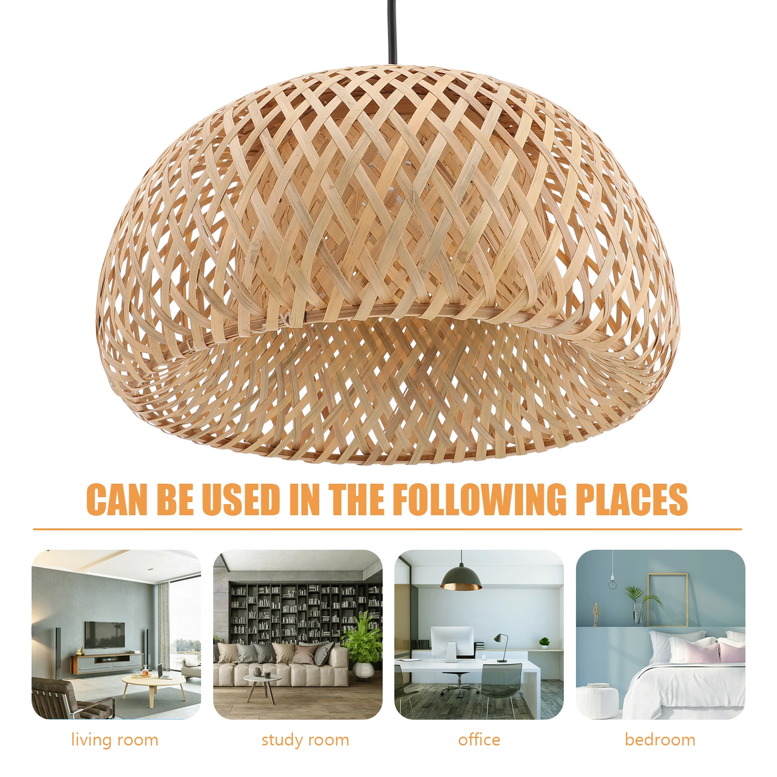 

Bamboo Pendant Rustic Style Hanging Lamp Woven Rattan Ceiling Light For Home Hotel Restaurant Decor Simple Lighting