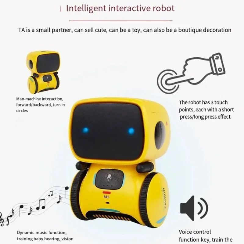 Robot de juguete interactivo EI: 3 modos idiomas, juegos de baile y codificación para niños de 3 a 12 años
