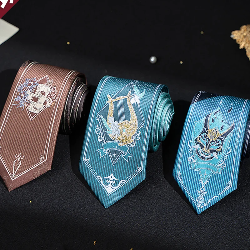 ZHONG LI TARTAGLIA KAZUHA VENTI XIAO Neck Tie Cosplay Costume Accessories Anime Games JK Halloween Gifts Genshin Impact