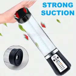 USB Rechargeable Automated Vacuum Penis Pump Male Masturbaton Powerful Suction Cock Erection Training Enlargement Pump Sex Toys