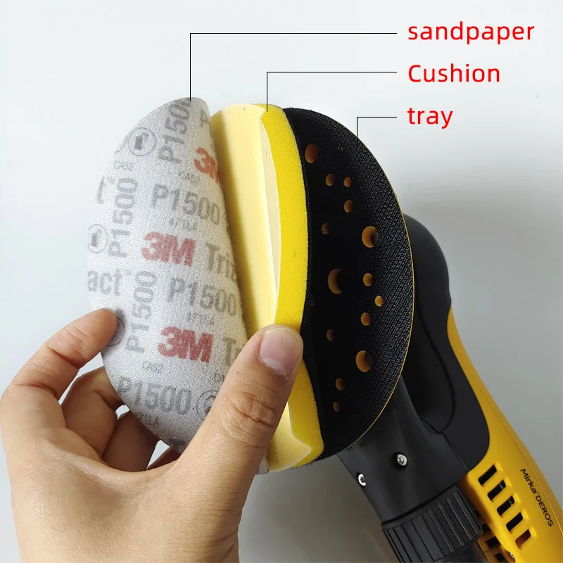 3M Trizact Clearcoat Disc 02088 Flocking Sponge Sandpaper 6 Inch Self-adhesive Back 1500 Grit Dry Water Sanding Paper