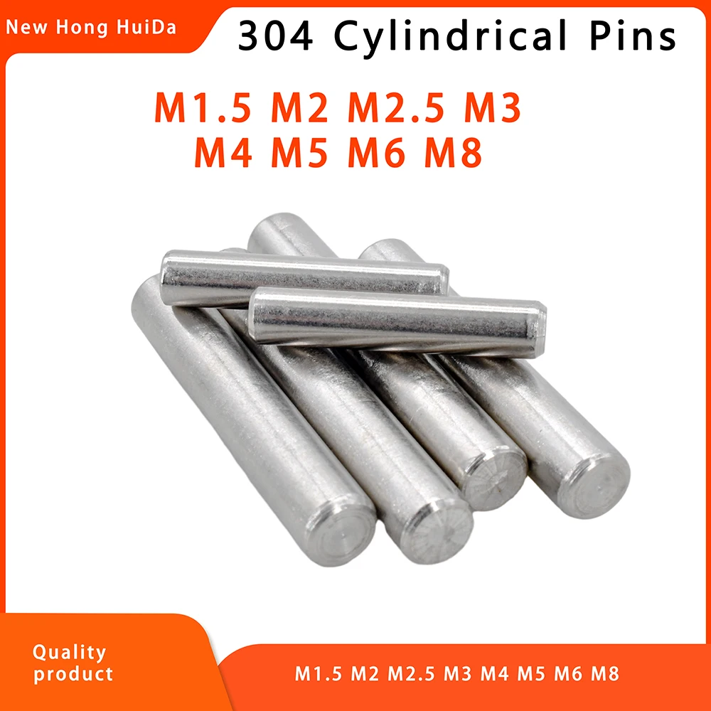 Exacpille de verrouillage cylindrique en acier inoxydable 304, barre ronde, goupilles de verrouillage en fibre d'arbre, solide, figurine, M1.5, M2, M2.5, M3, M5, M6, M8, le plus récent