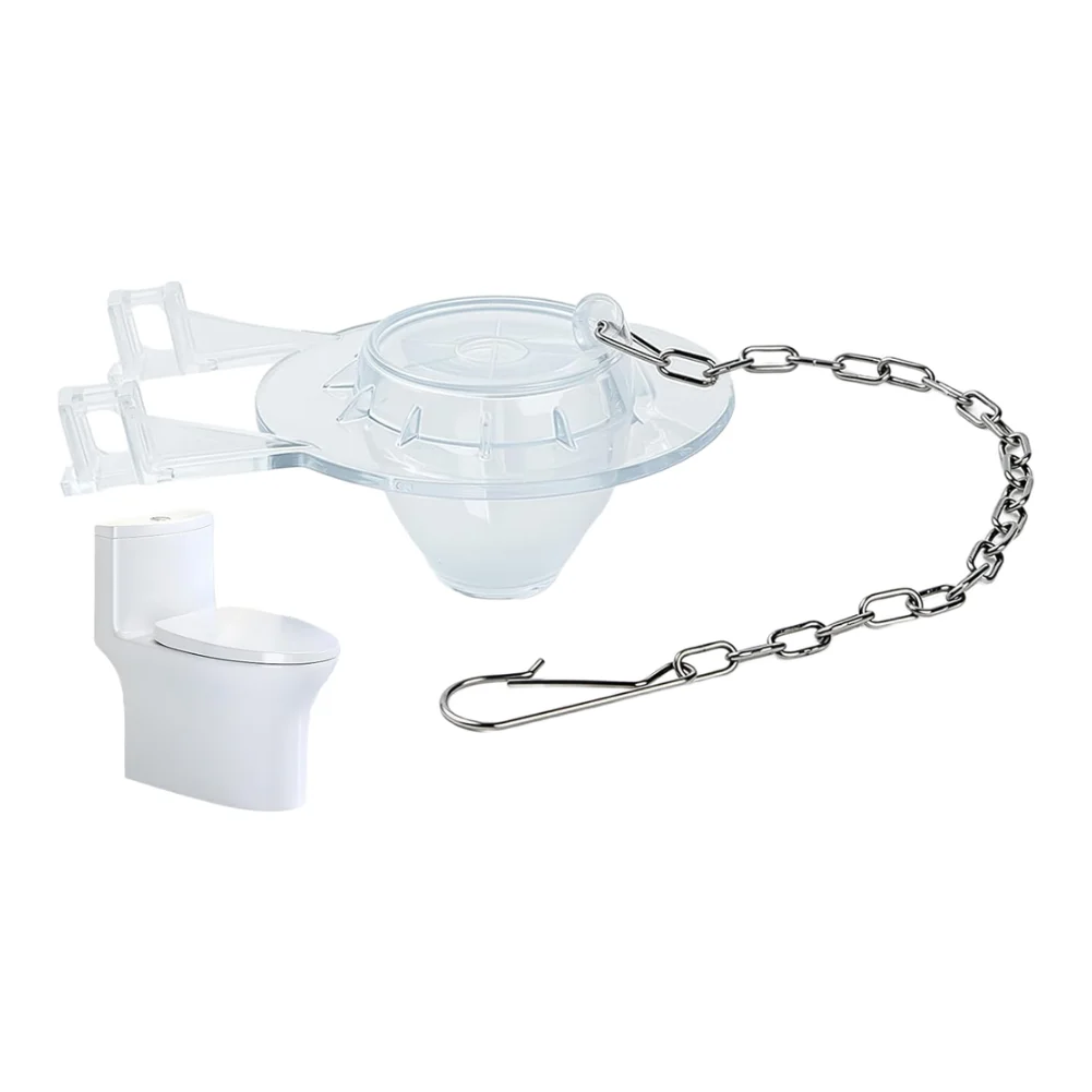 PVC Toilet Tank Flapper Valve Replacement 2 Inch Drain Seal Stopper With Stainless Steel Chain Bathroom Fixtures
