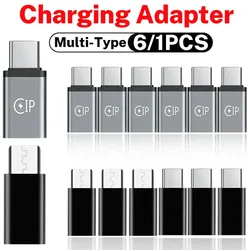 6/3/1Pcs Micro USB/iOS Female To Type C Male OTG Data Transfer Charging Adapter Converter for iPhone Xiaomi USB C Adaptors