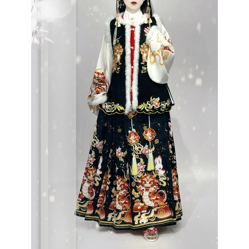 الصينية التقليدية اللباس تأثيري Hanfu النساء الملابس فستان جنية الأميرة الحصان الوجه تنورة خمر الملابس العرقية نمط عارضة