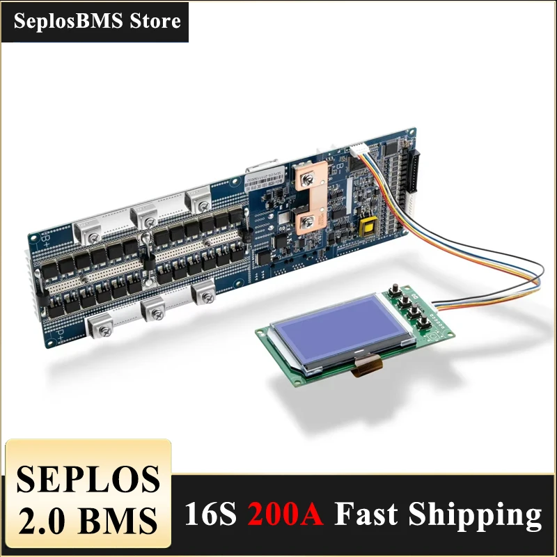 Seplos Smart BMS 16S 200A 48V CAN/RS485 Board Bluetooth LiFePO4 Battery Communicate to Inverter 10E Seplos 2.0 BMS