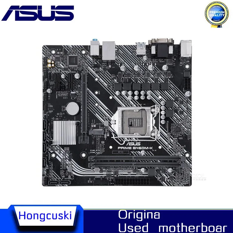 Used motherboard For Asus PRIME B460M-K Original Desktop Intel B460 B460M DDR4 Motherboard LGA 1200  i7/i5/i3 USB3.0 M.2 SATA3