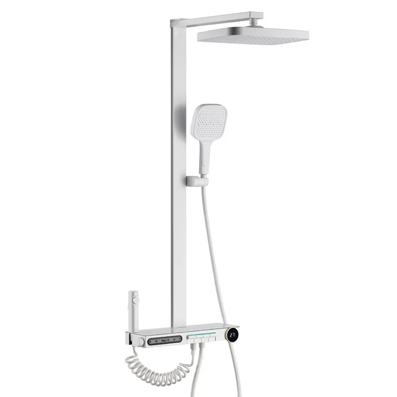 

All-copper thermostatic digital shower set, bathroom top spray shower, multi-gear adjustment pressurized shower