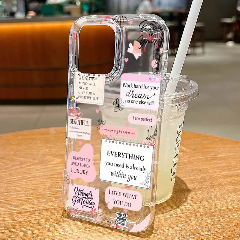 Slogan Pattern Simple Thickened Anti-Fall Phone Case For iPhoner 17 16 Pro Max Cases iPhone 15 14 13 12 11 XS 7 8 Plus 16e Cover - Image 6